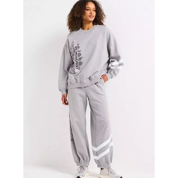 Free People Movement Heather Grey Joggers‎ Lounge Sweatpants Athleisure NWT Sz L - Picture 6 of 13